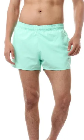 57247 Elastic Waist Solid Swim Short - Bright Aquamarine