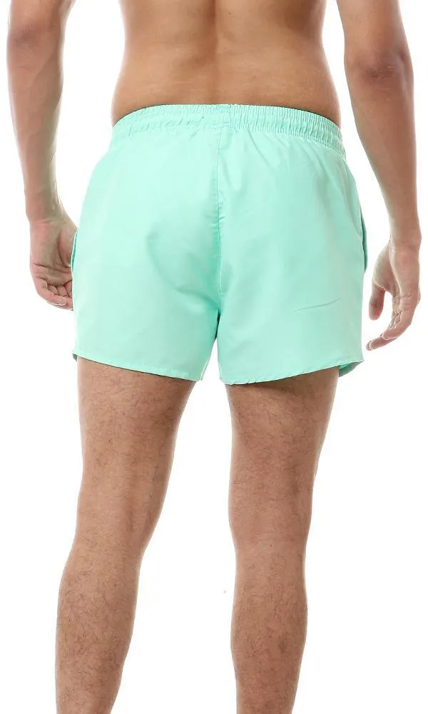 57247 Elastic Waist Solid Swim Short - Bright Aquamarine
