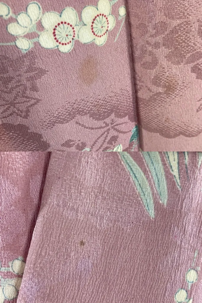 Antique 1920s Mauve Pink Silk Kimono Robe