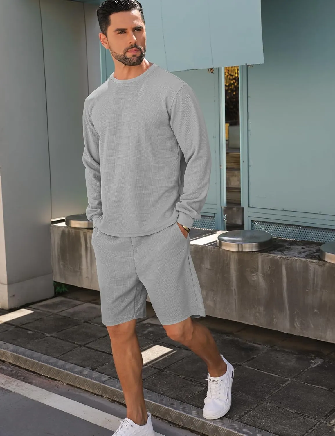 Babioboa Men's Short Sleeve Tracksuit Summer T Shirt & Shorts set 2 Pockets Oversize Two Piece Casual Daily Duty-off