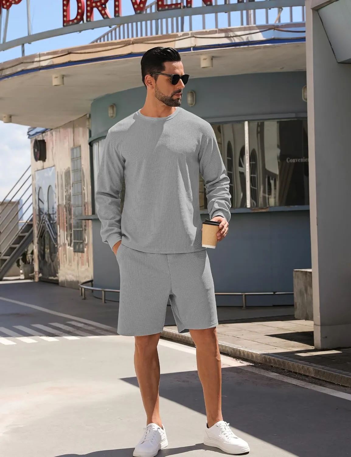 Babioboa Men's Short Sleeve Tracksuit Summer T Shirt & Shorts set 2 Pockets Oversize Two Piece Casual Daily Duty-off
