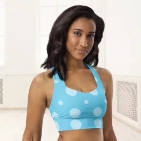 Baby Blue Polka Dots Sports Bra, Fitness Bra lioness-love