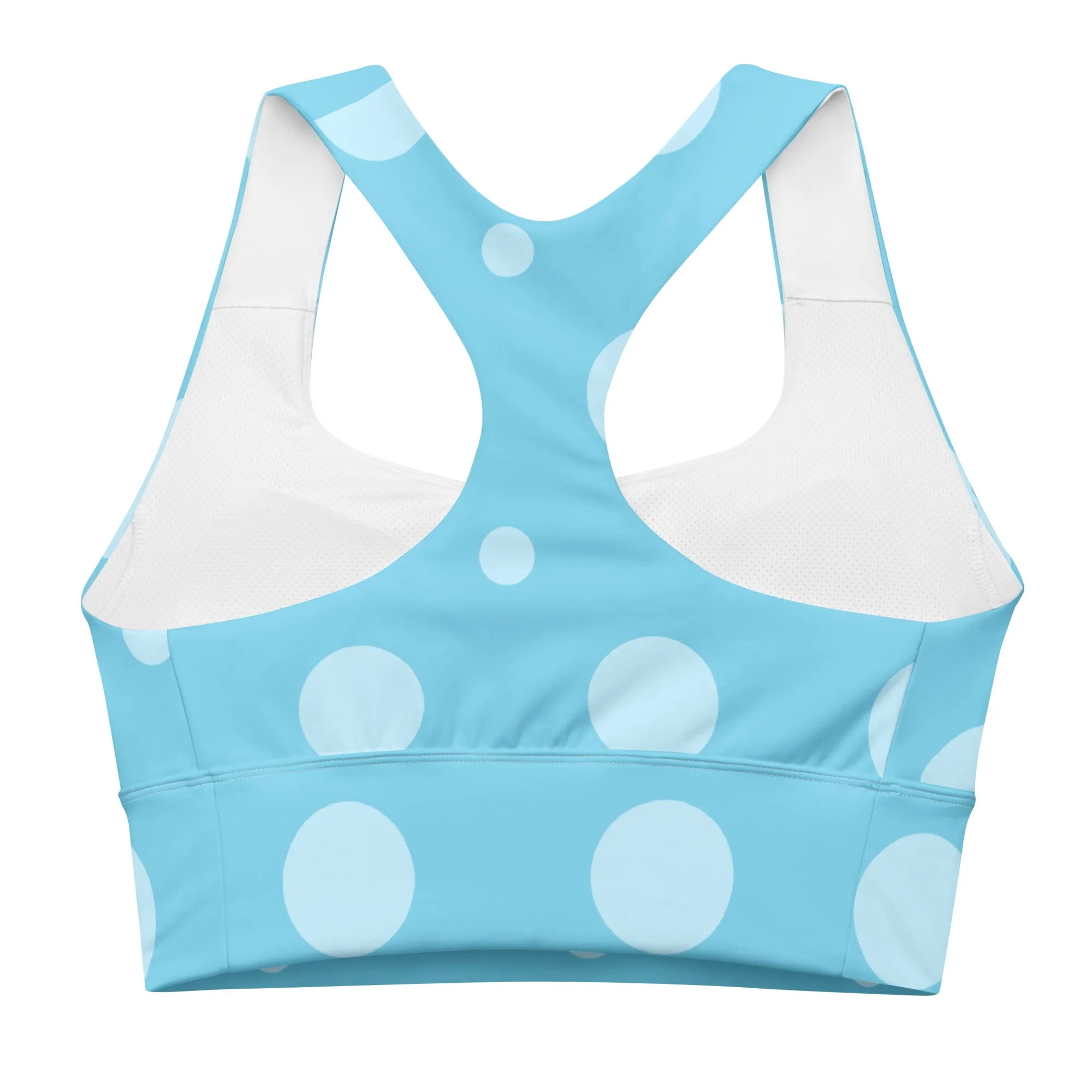 Baby Blue Polka Dots Sports Bra, Fitness Bra lioness-love