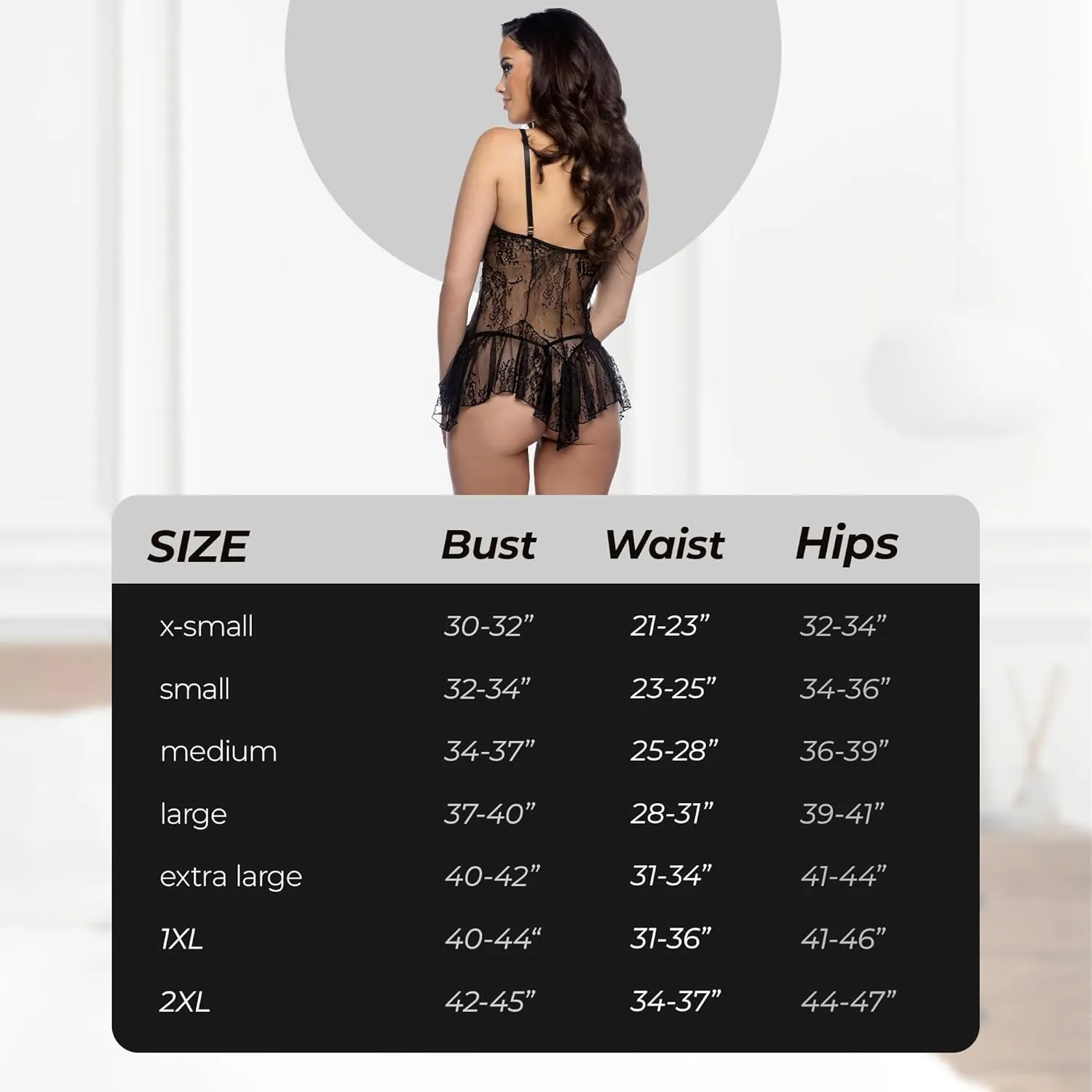 Babydoll Lingerie for Women | Roma Confidential Midnight Kiss Slip Sexy Baby Doll Set, Lace Lingerie Dress, Chemise, Negligee