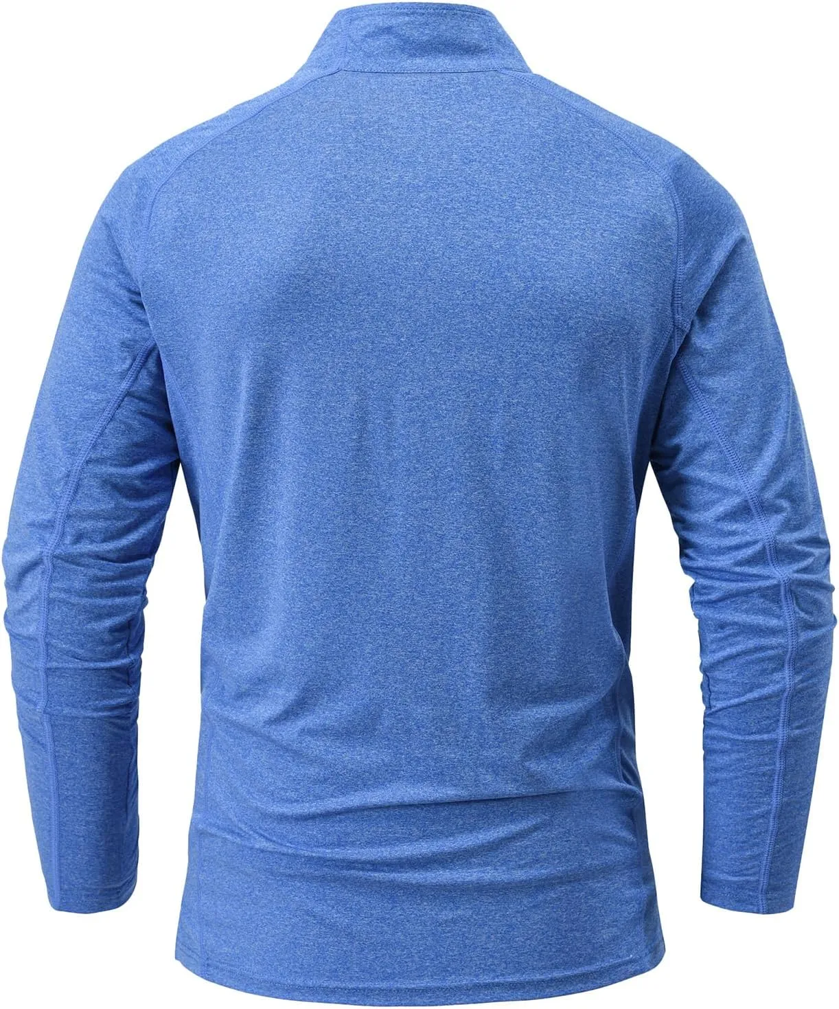 BGOWATU Men's Quarter Zip Pullover Long Sleeve Polo Shirts UPF 50 Quick Dry Golf Shirt