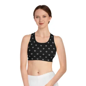 Black All Over Logo Sports Bra