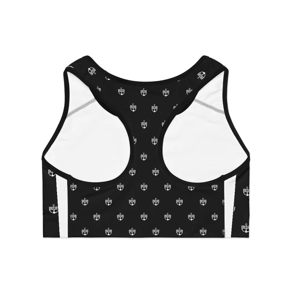 Black All Over Logo Sports Bra