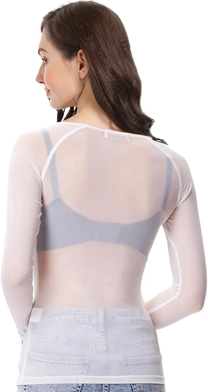 Buauty Sheer Tops for Women,Mesh Fishnet Tops Plus Size,Stylish and Sensational Mesh Blouses for Fashion-Forward Ladies