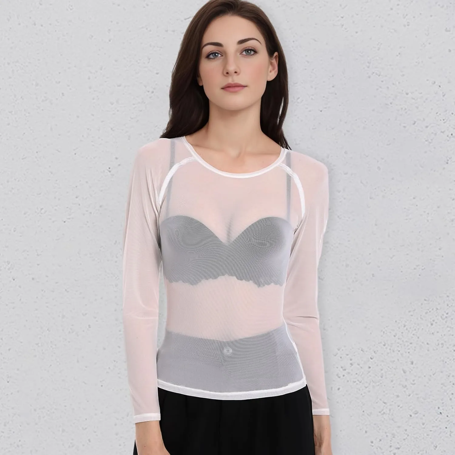 Buauty Sheer Tops for Women,Mesh Fishnet Tops Plus Size,Stylish and Sensational Mesh Blouses for Fashion-Forward Ladies