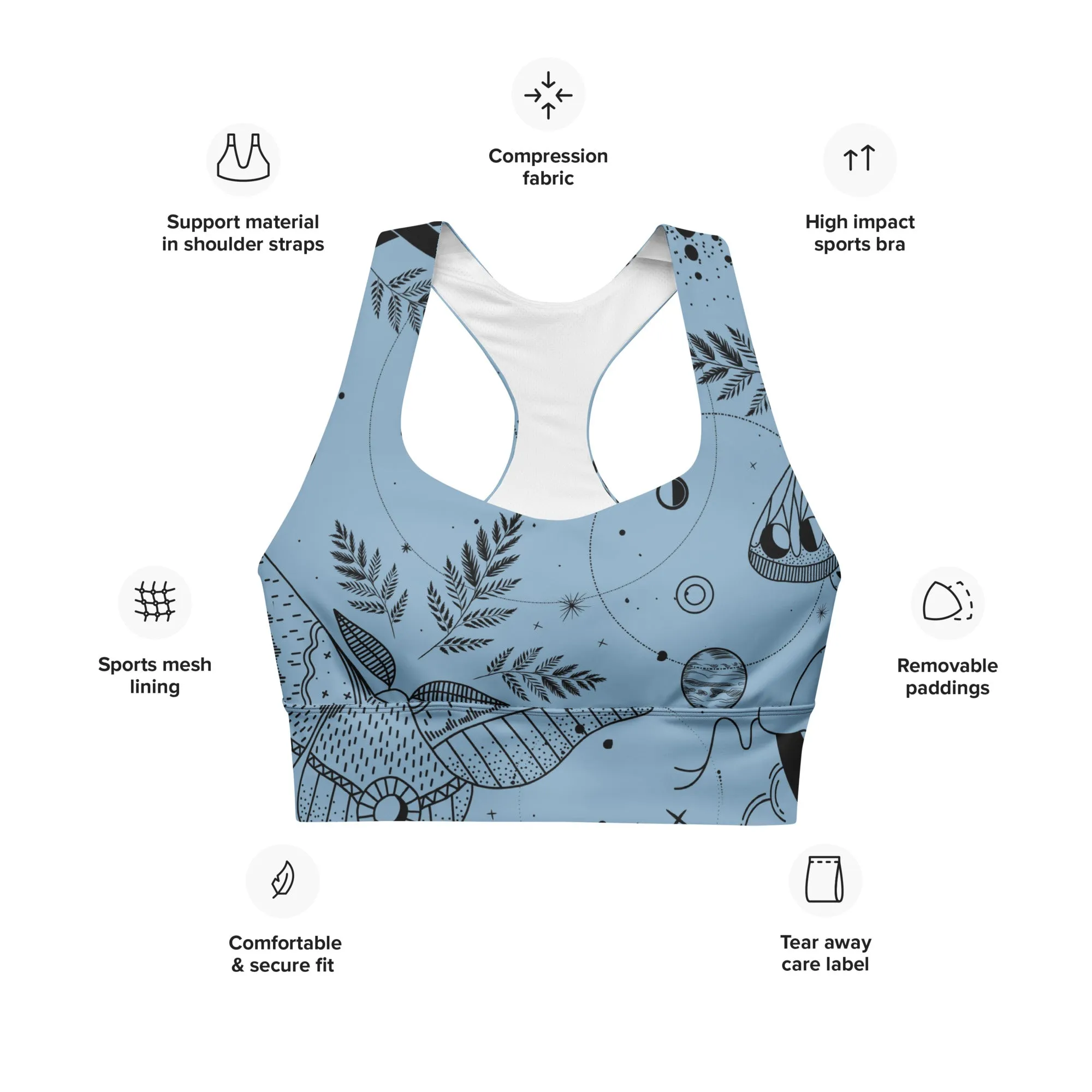 Celestial Design Sports Bra Fitness Bra, lioness-love