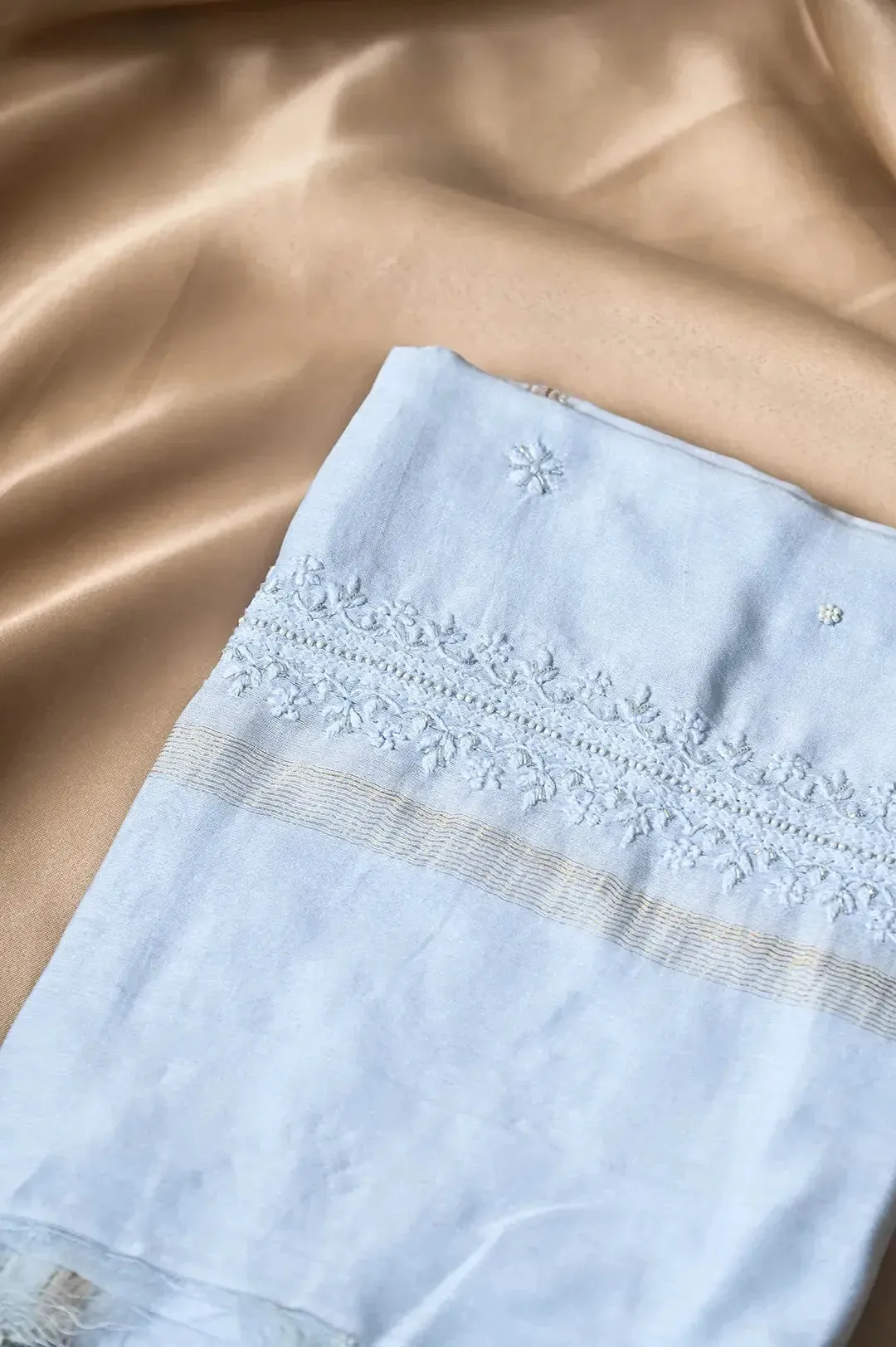 Chanderi Length with Dupatta - Blue