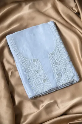 Chanderi Length with Dupatta - Blue