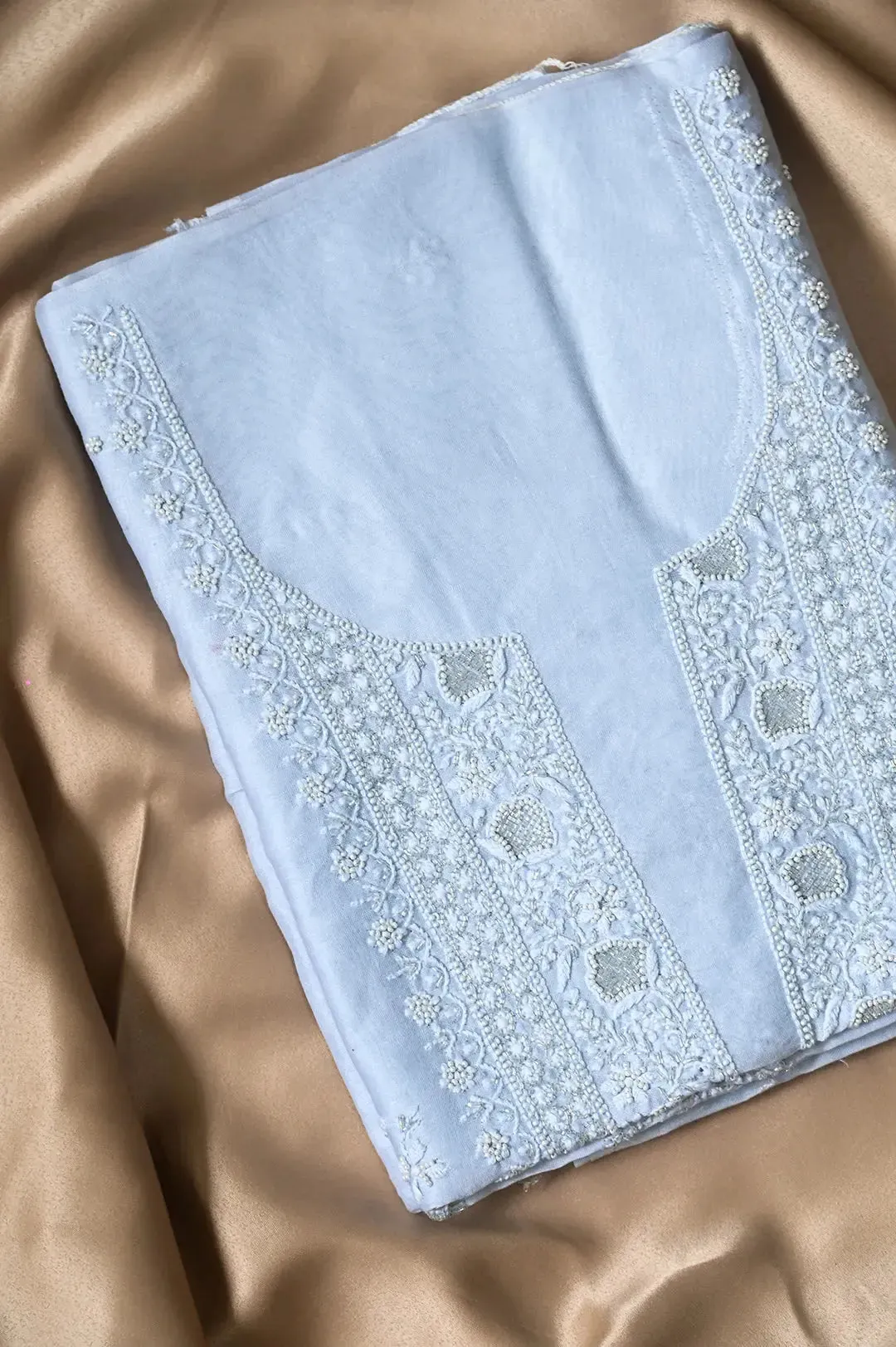 Chanderi Length with Dupatta - Blue