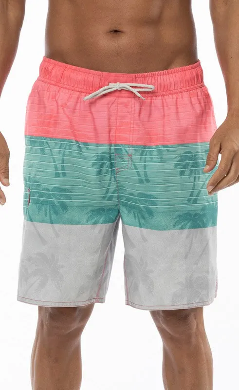 Coral Swimming Trunk Board Shorts Elastic