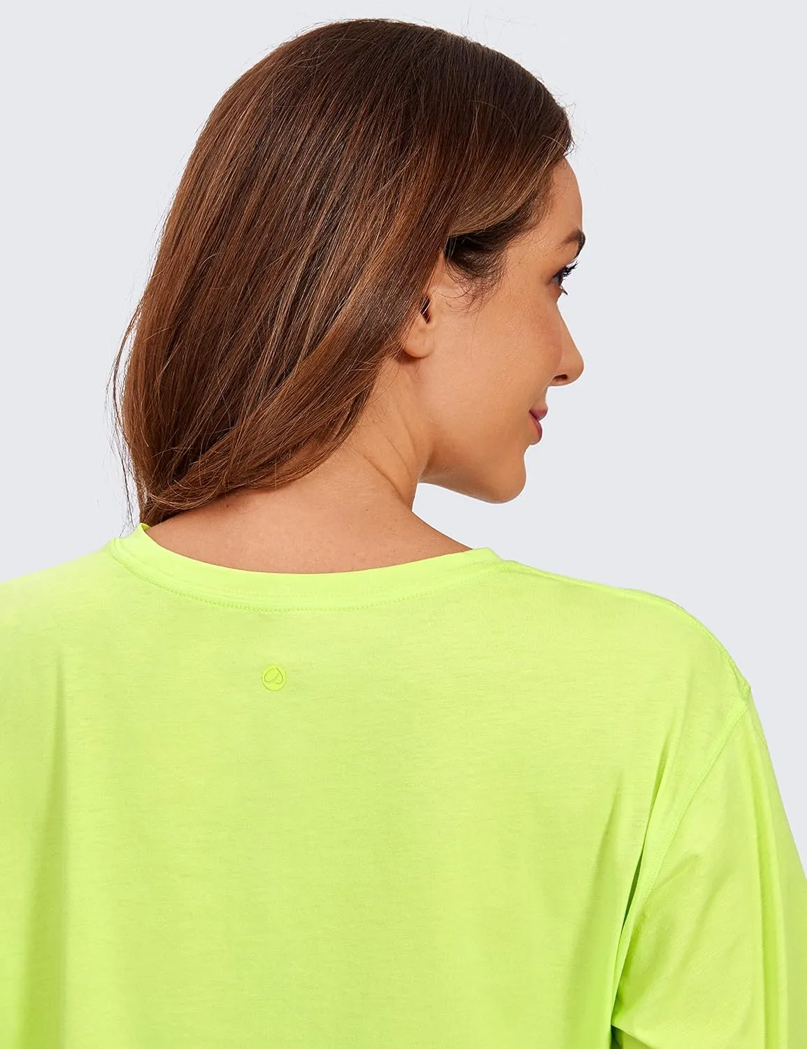 CRZ YOGA Women's Pima Cotton Workout Crop Tops Short Sleeve Yoga Shirts Casual Athletic Running T-Shirts