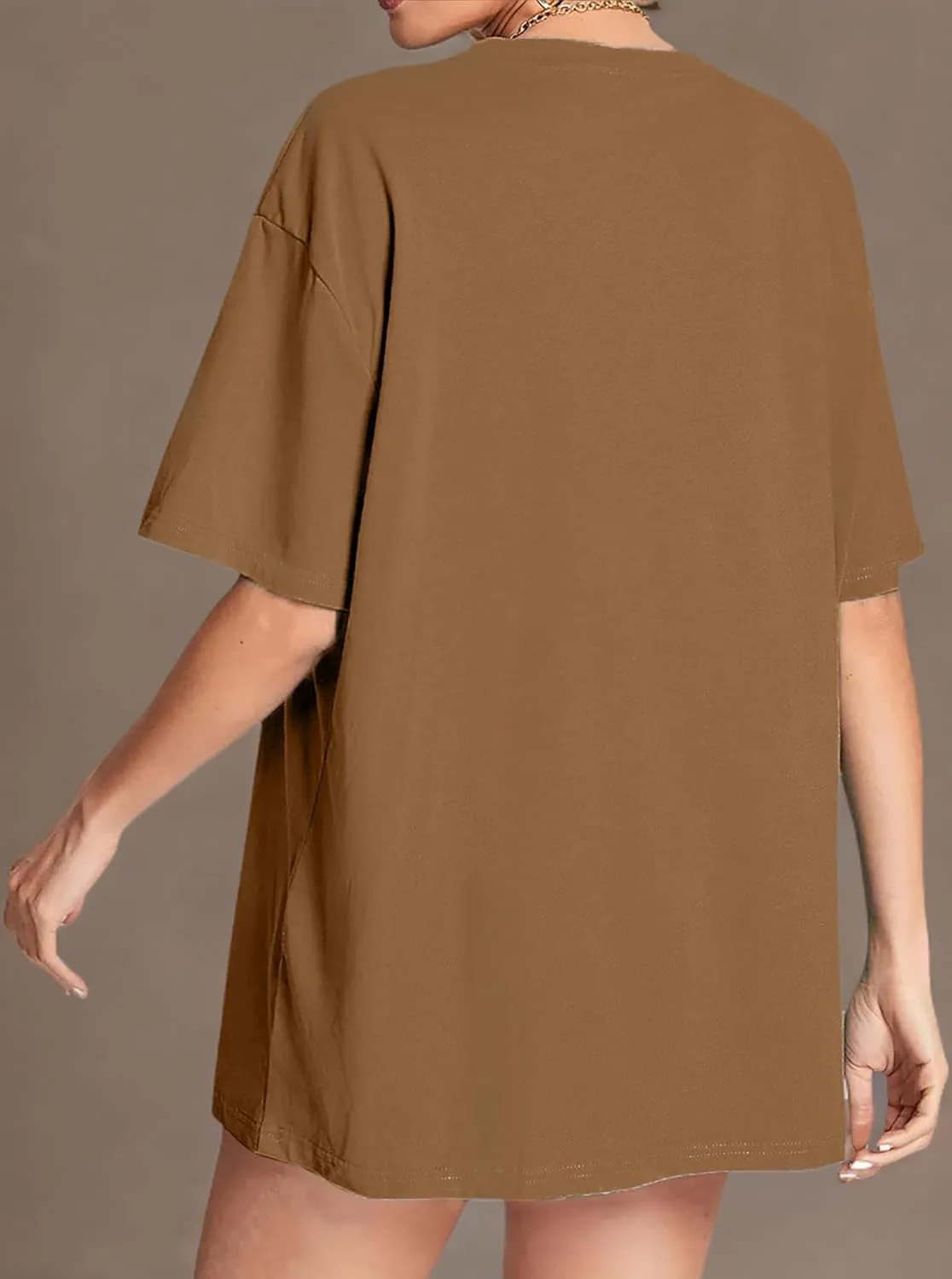 CSDAJIO Women's Casual Short Sleeve Loose Shirt Oversized T-Shirt Trendy Going Out Crew Neck Summer Graphic Tees
