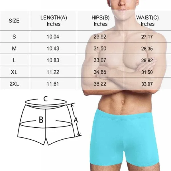 Custom Face Seamless Small Men's Athletic Swim Jammers Quick Dry Waterproof Compression Square Leg Swim Briefs Swimsuit