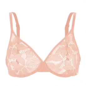 Gossard Glossies Lotus Sheer Bra | CAFE CREME