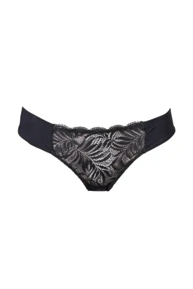 Gray Leaf Panty - Black