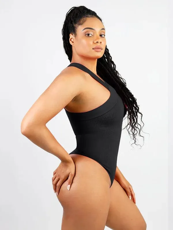 Halter Neck Criss-Cross Seamless Shapewear Bodysuit