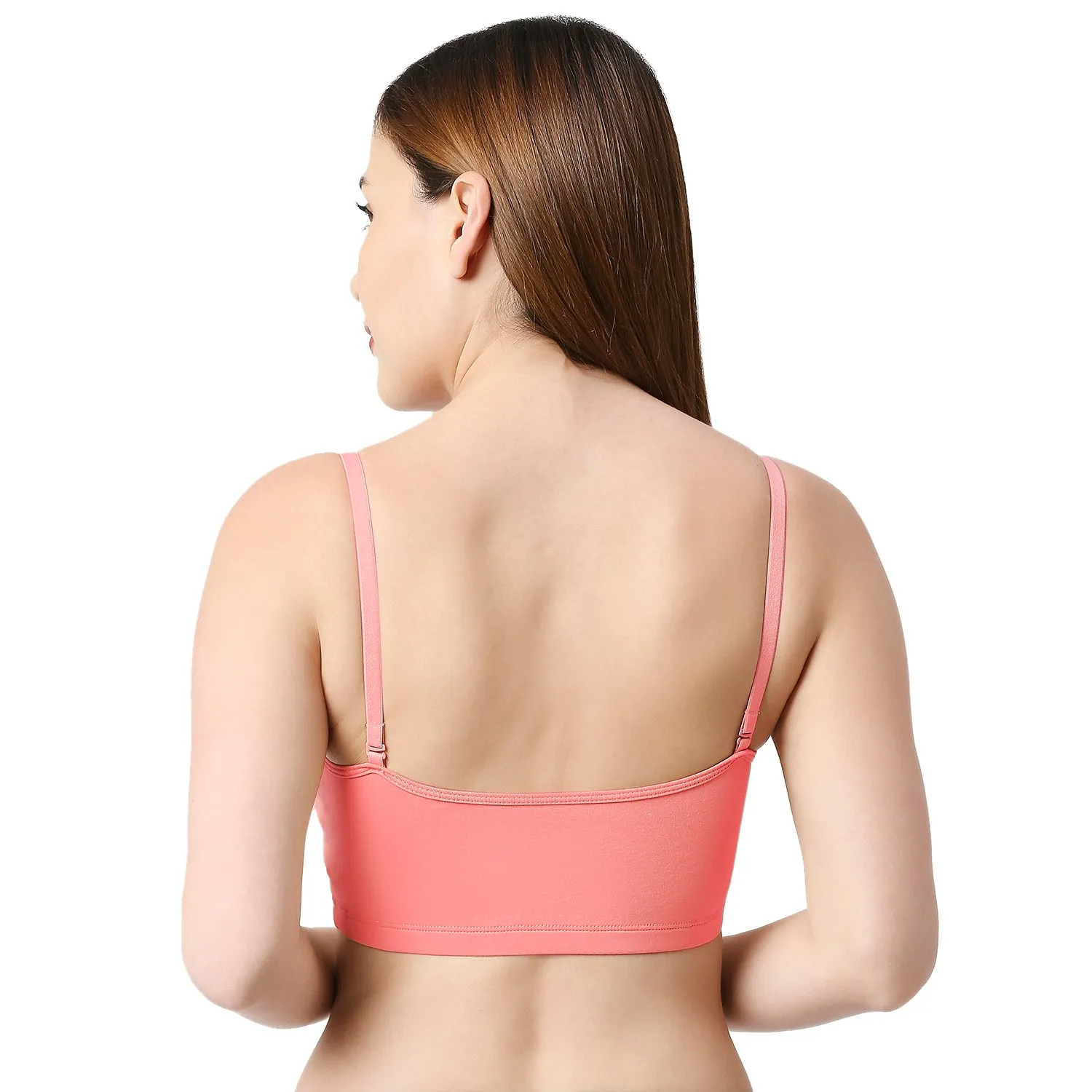 JS 90 -5 Padded Solid Low Impact Sports Bra Peach