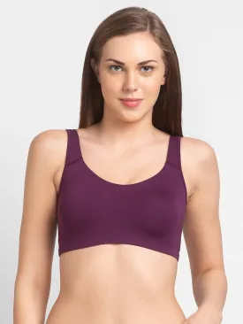 JS 90-Non Padded Solid Low Impact Sports Bra Wine