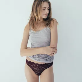 Lace Front Seamless Thong - Merlot