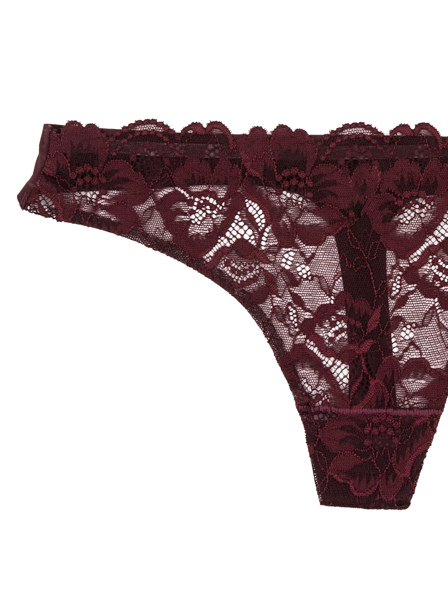 Lace Front Seamless Thong - Merlot