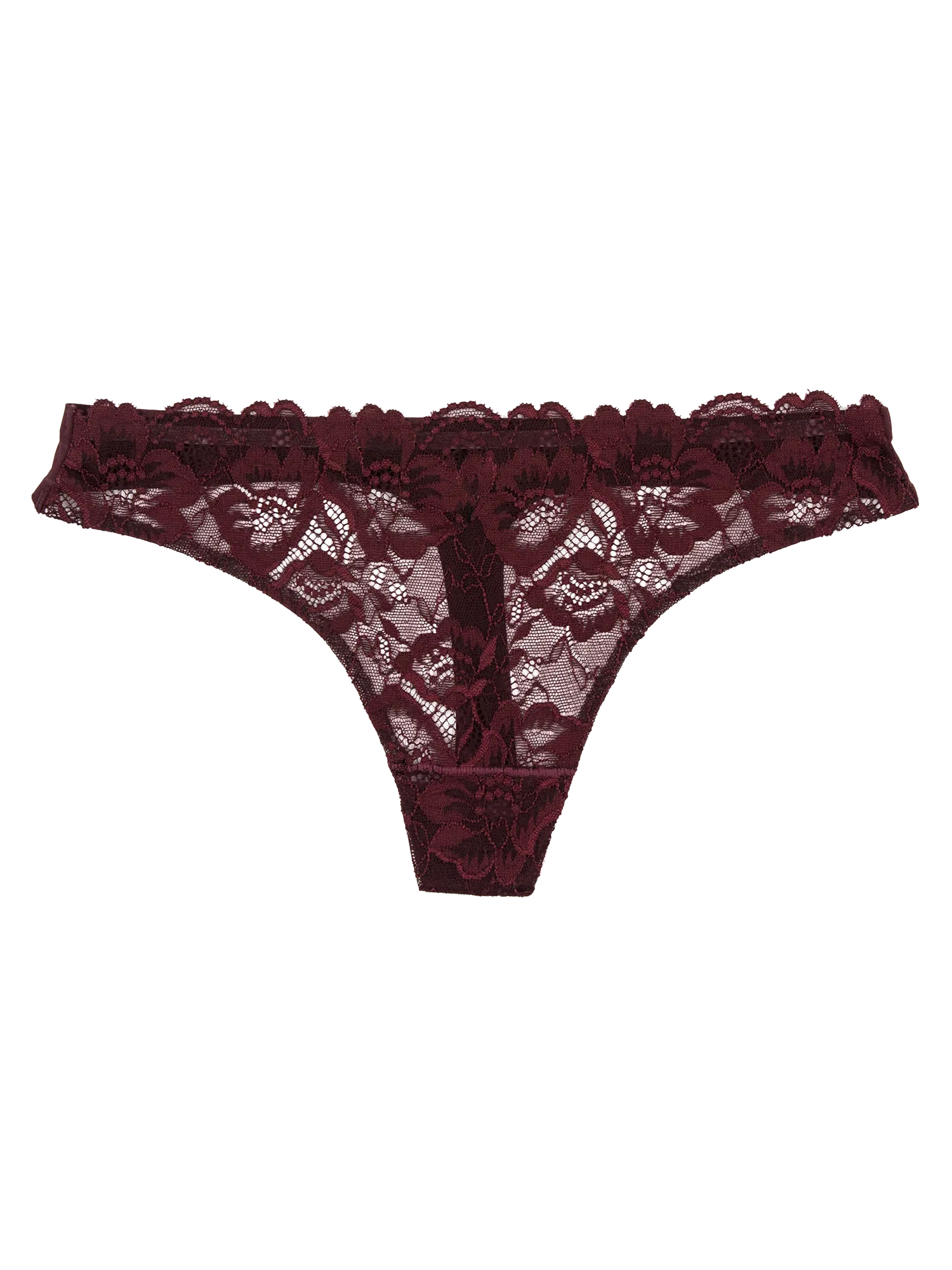 Lace Front Seamless Thong - Merlot