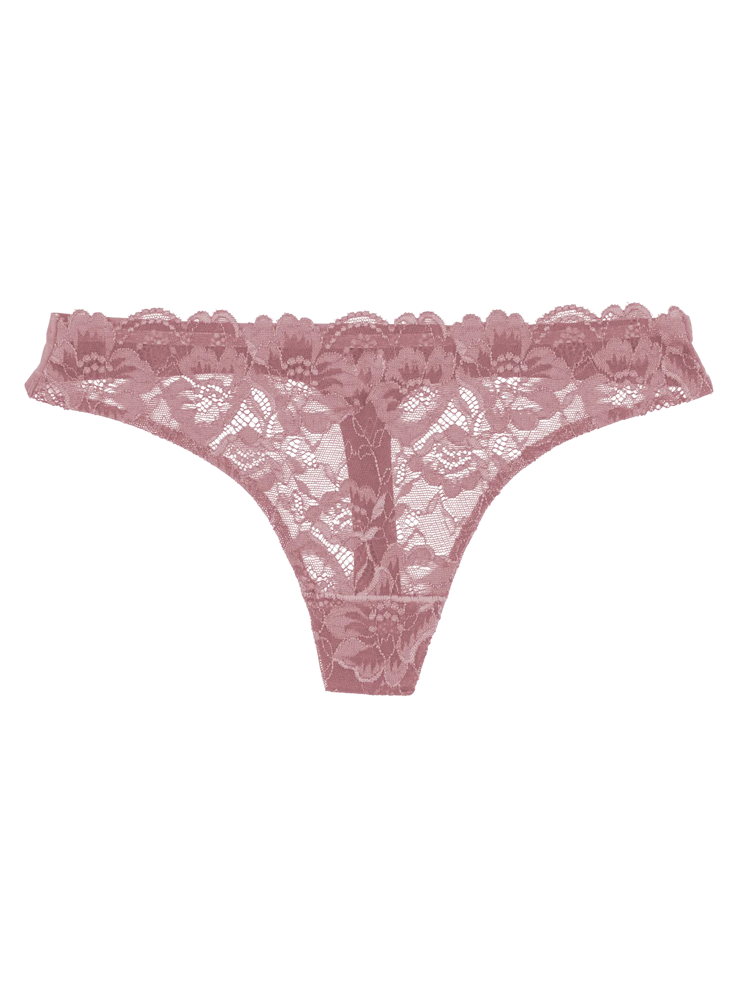 Lace Front Seamless Thong - Rosé