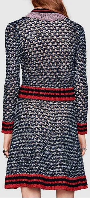 Lace-Trimmed Knit Cardigan Sweater & Matching Skirt Set *Low Stock*
