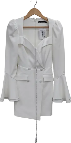 Lavish Alice White Arabella Flared Sleeve Blazer Dress UK 6