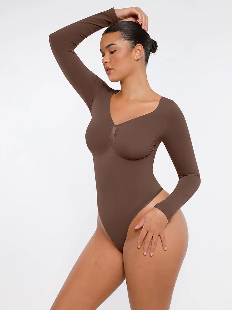 Long Sleeve Snatching Thong Bodysuit