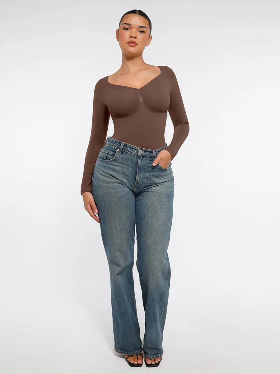Long Sleeve Snatching Thong Bodysuit