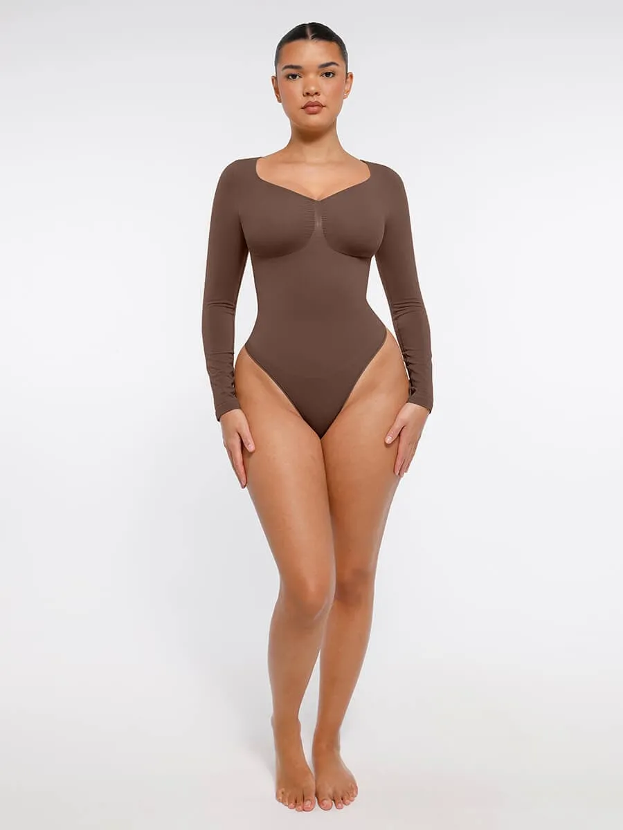 Long Sleeve Snatching Thong Bodysuit