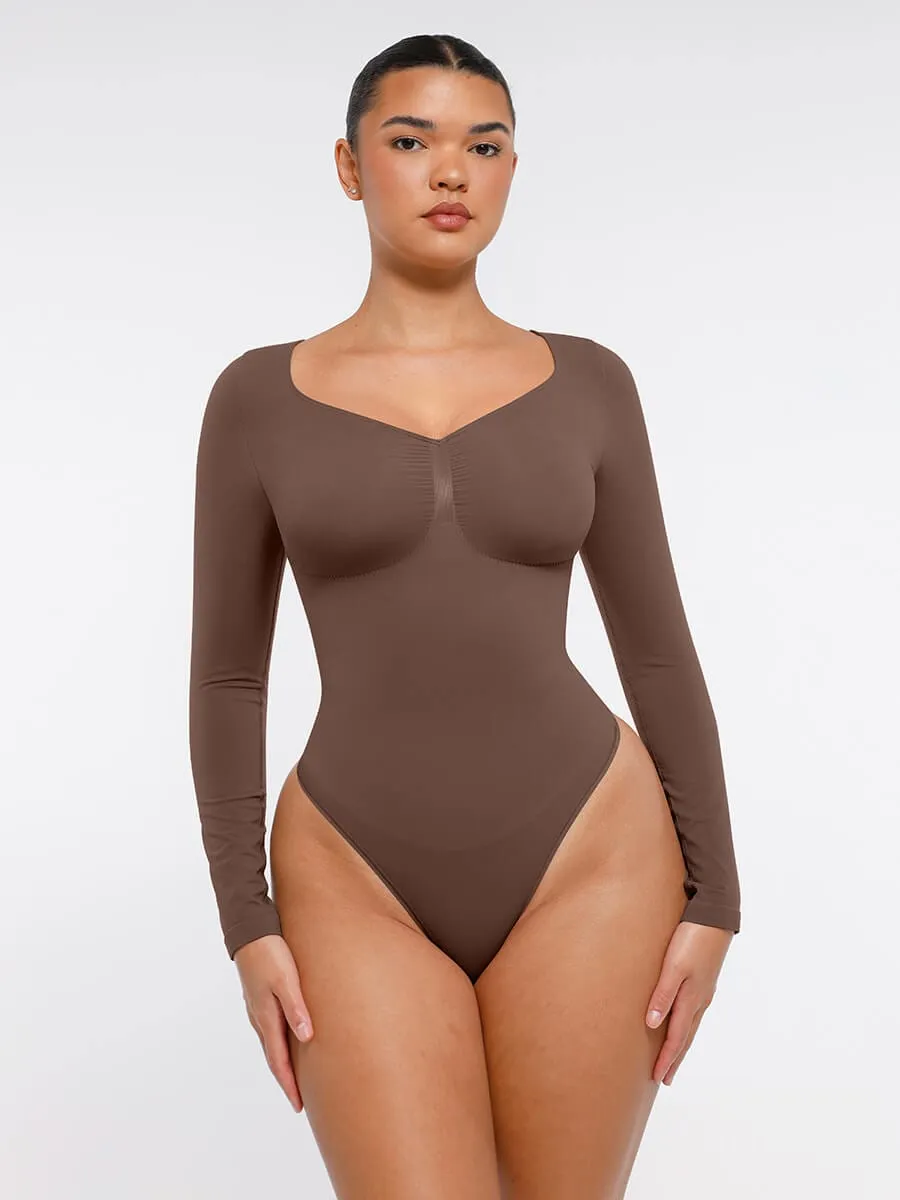 Long Sleeve Snatching Thong Bodysuit