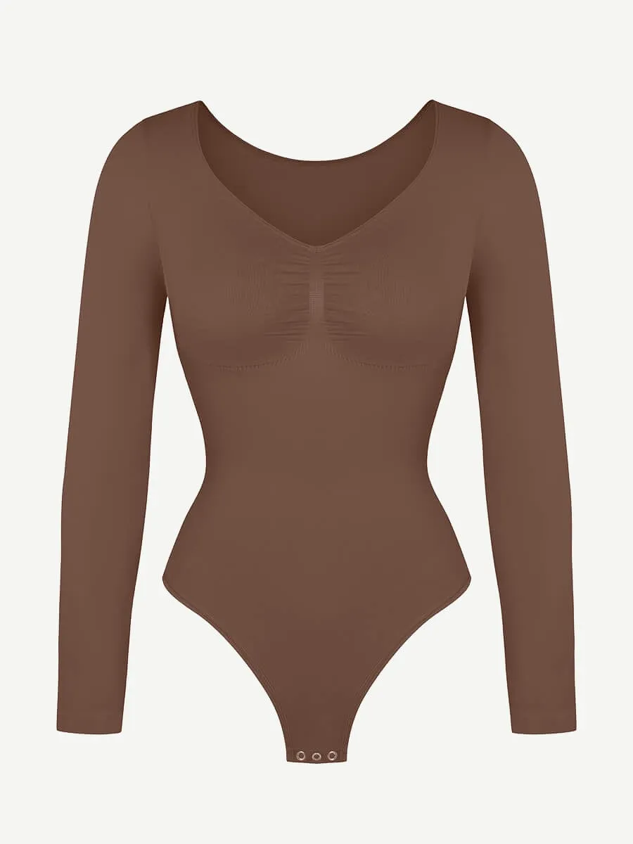 Long Sleeve Snatching Thong Bodysuit