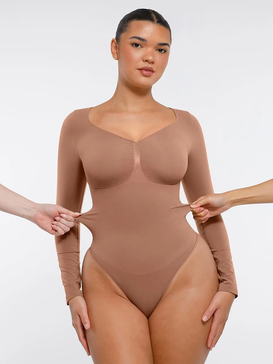 Long Sleeve Snatching Thong Bodysuit