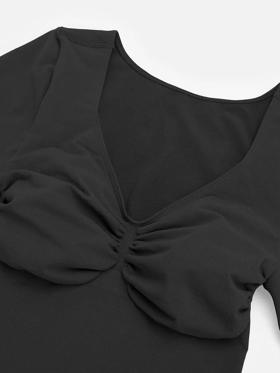 Long Sleeve Snatching Thong Bodysuit
