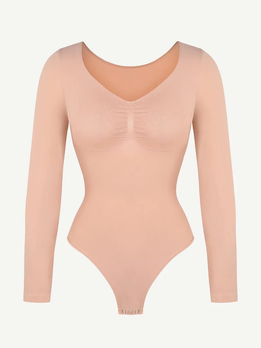 Long Sleeve Snatching Thong Bodysuit