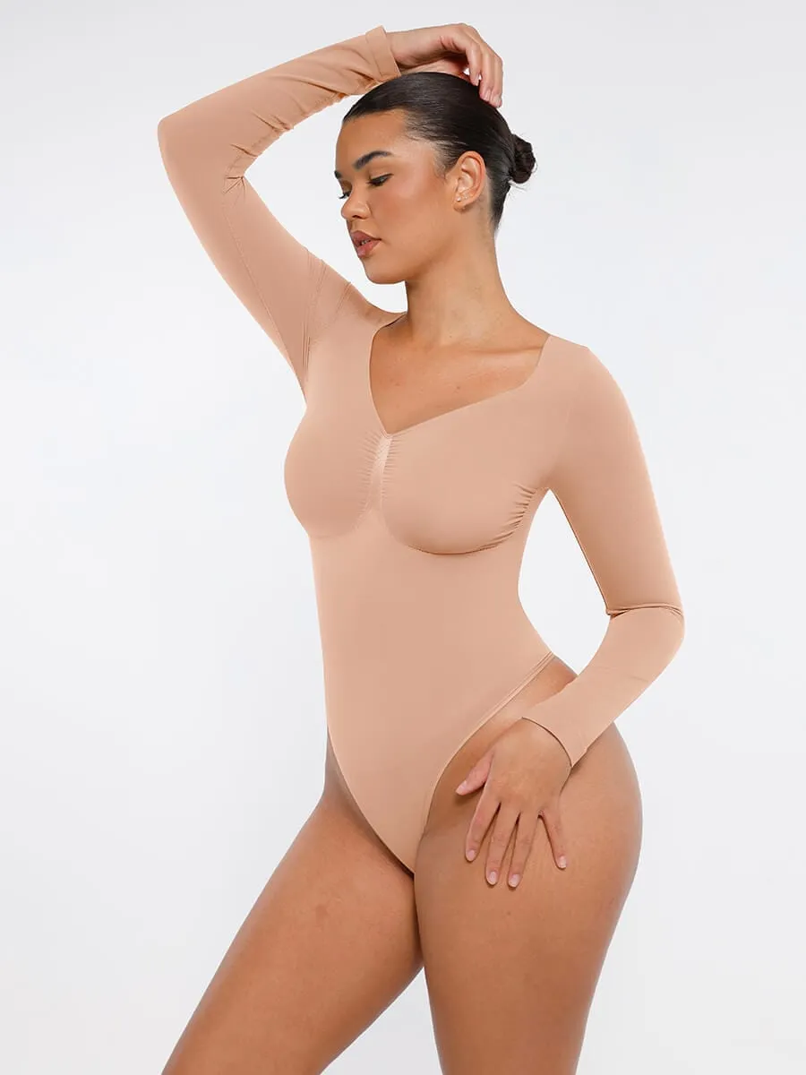 Long Sleeve Snatching Thong Bodysuit