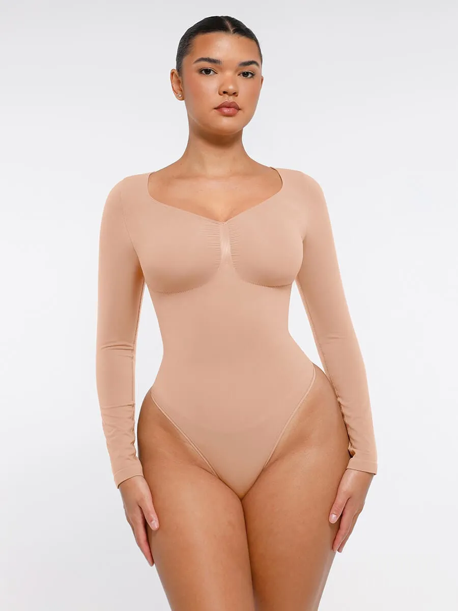 Long Sleeve Snatching Thong Bodysuit