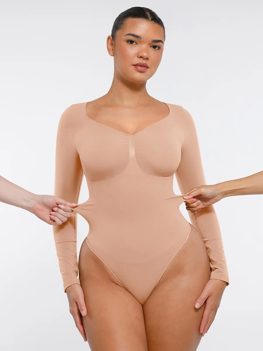 Long Sleeve Snatching Thong Bodysuit