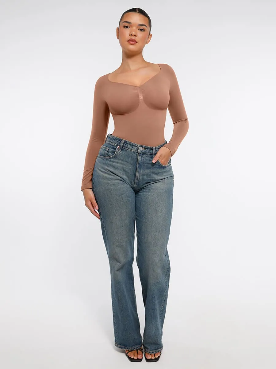 Long Sleeve Snatching Thong Bodysuit
