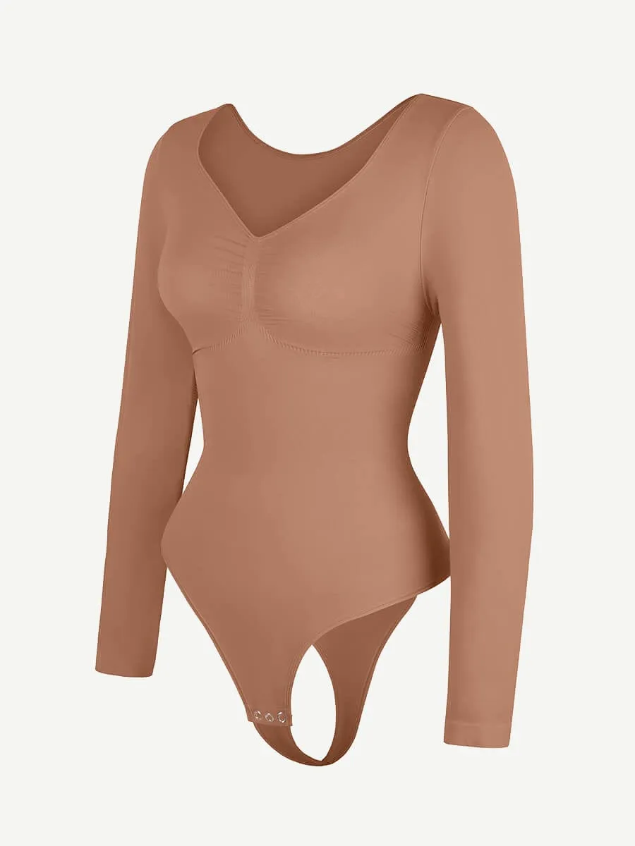 Long Sleeve Snatching Thong Bodysuit