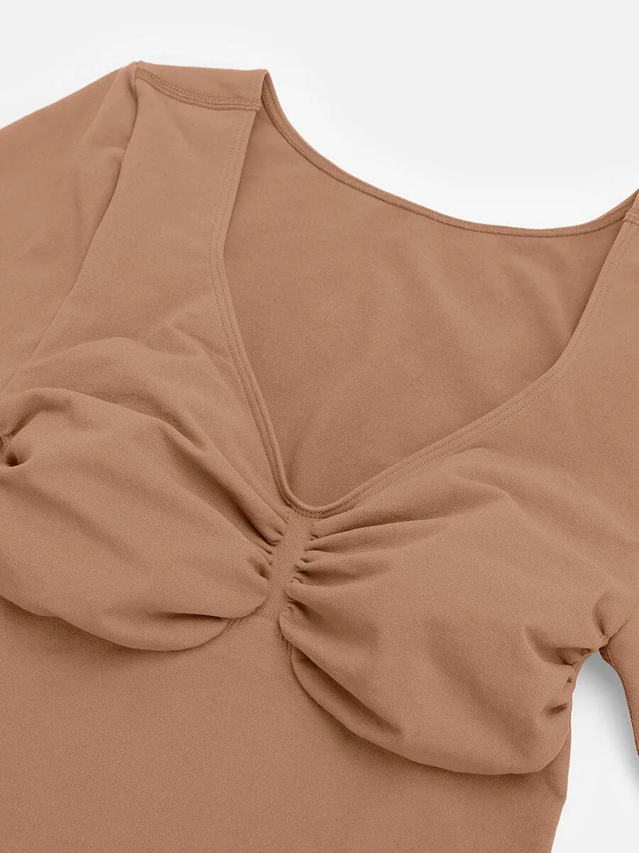 Long Sleeve Snatching Thong Bodysuit
