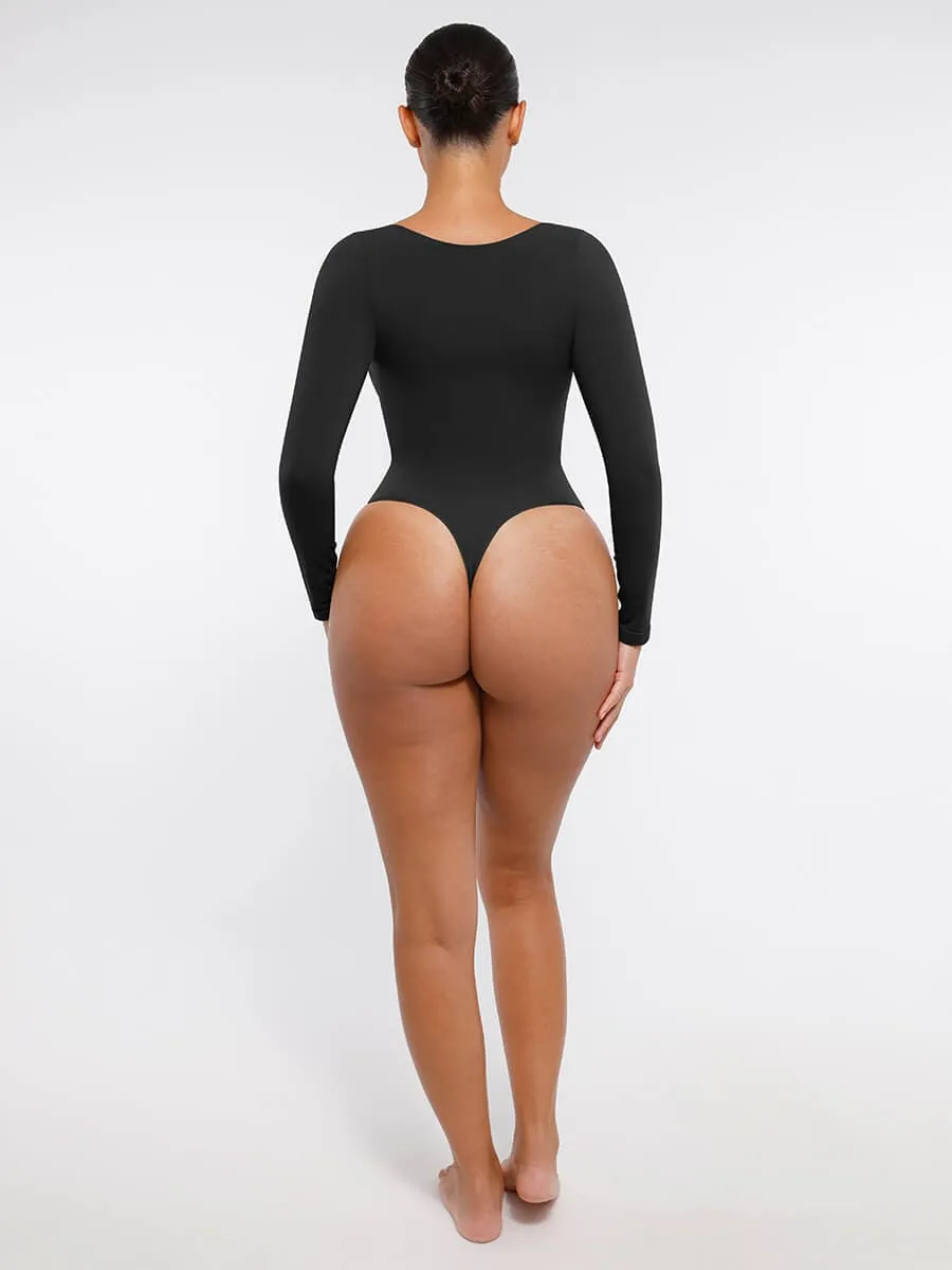 Long Sleeve Snatching Thong Bodysuit