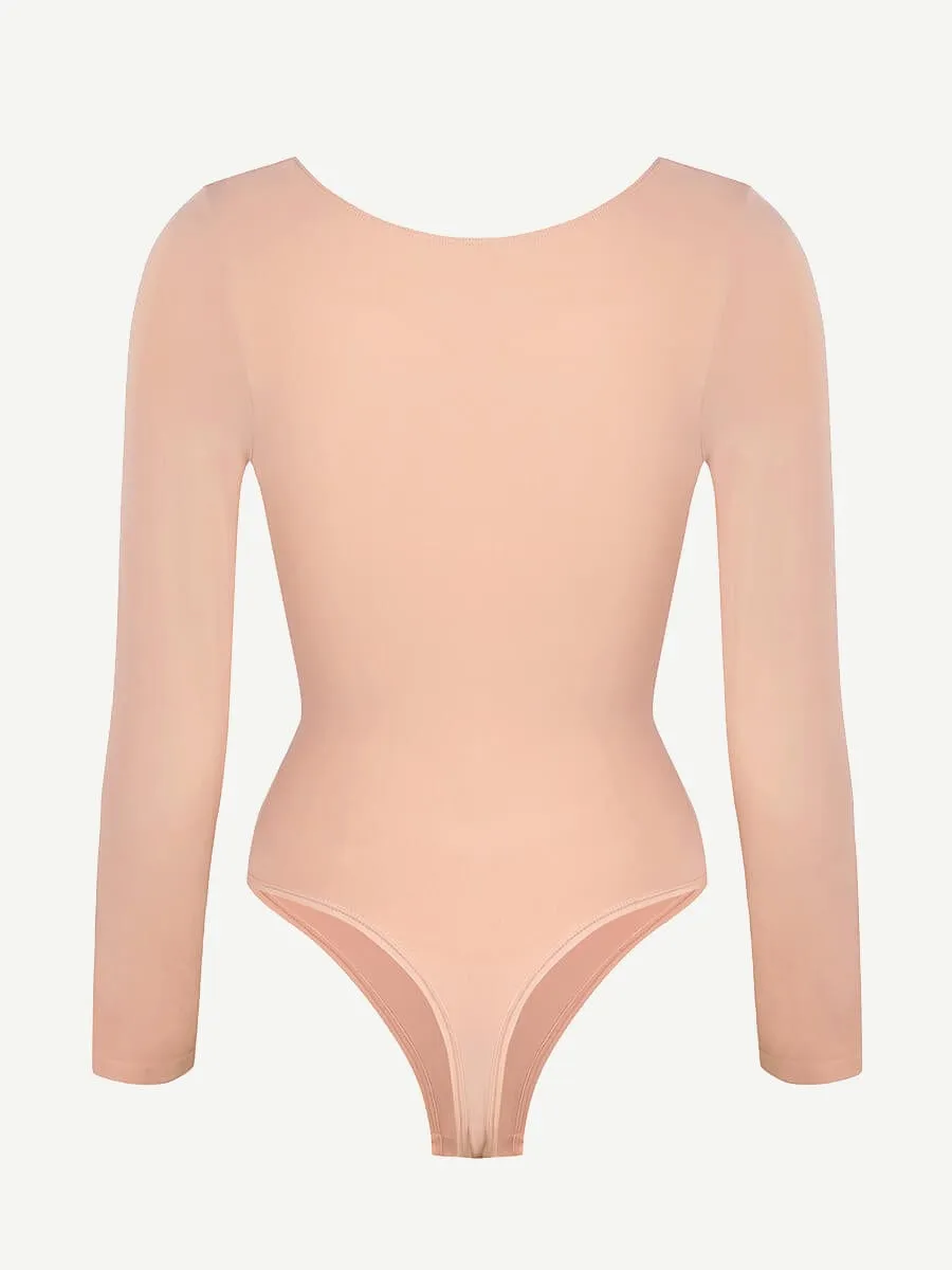 Long Sleeve Snatching Thong Bodysuit