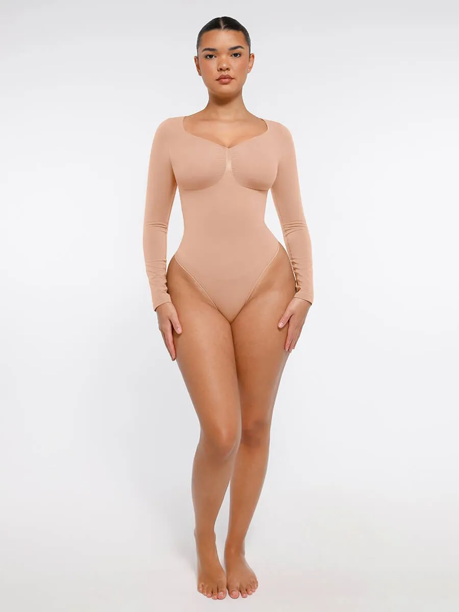 Long Sleeve Snatching Thong Bodysuit
