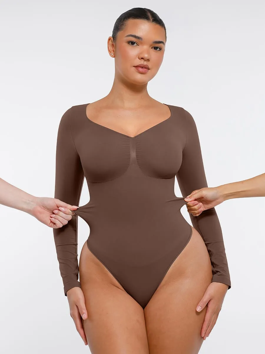 Long Sleeve Snatching Thong Bodysuit